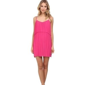 NWT BCBG BCBGeneration Pleated Chiffon Popover Slip Dress Pink, Medium